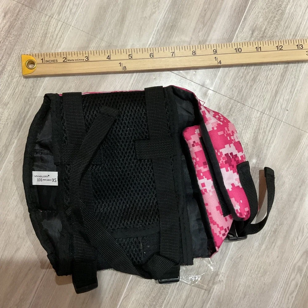 Vivaglory Dog Life Jacket Pink Digital Camo‎ Safety Vest XS Reflective Handle